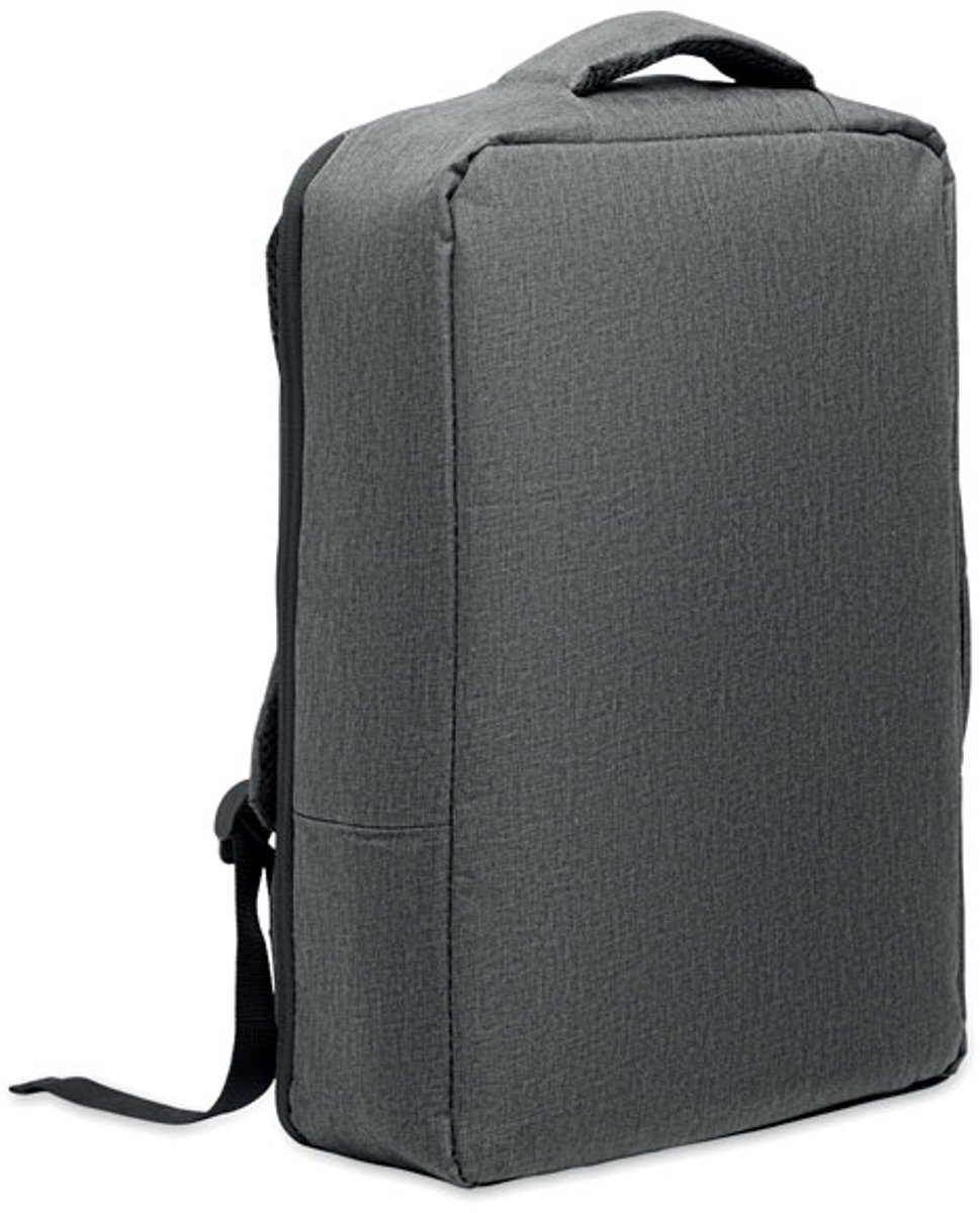 Smalle 15 inch laptoprugzak van 300D RPET en 210D RPET voering Steen Grijs