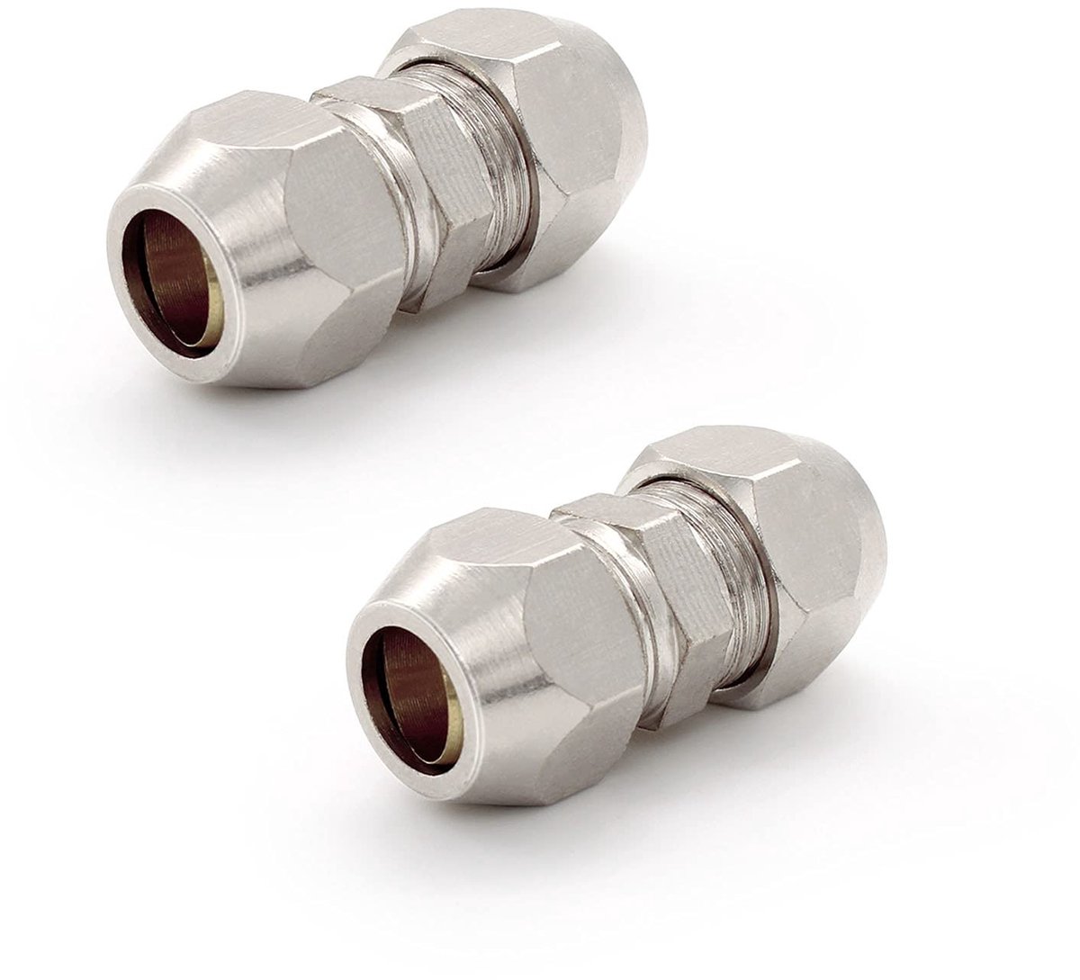Solidchoice - 2 Stuks Klemringschroefverbinding 8 mm - Vernikkeld Messing voor Pneumatische Toepassingen