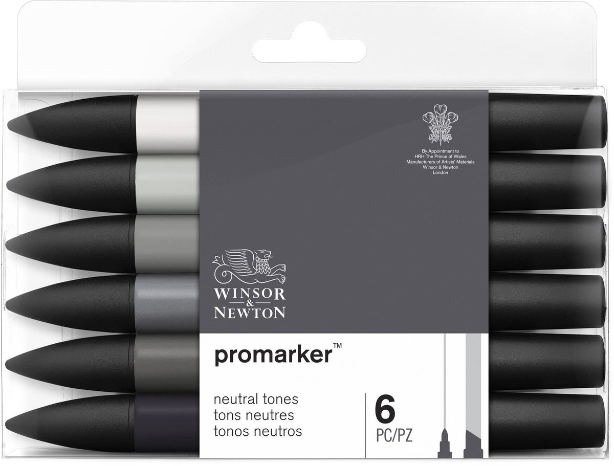 Solidchoice - Set van 6 Professionele Layoutmarkers in Neutrale Tinten