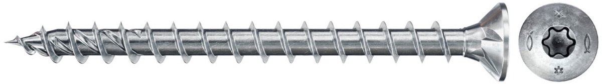 Fischer 500x Power-Fast II FPF II CTF 4 x 35 mm BC verzonken kop met binnenvierkant TX20 volledige draad galvanisch verzinkt blauw gepassiveerd - 670157