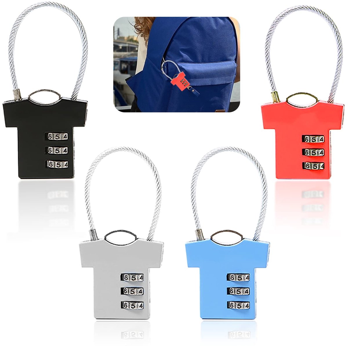 Solidchoice - Set van 4 Combinatieslotjes voor Koffers en Lockers