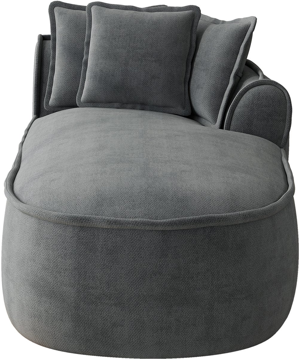 Modulaire Bank - Chenille Chaise Longue Lounge Bank Grijs - 1 Persoons Relax Sofa