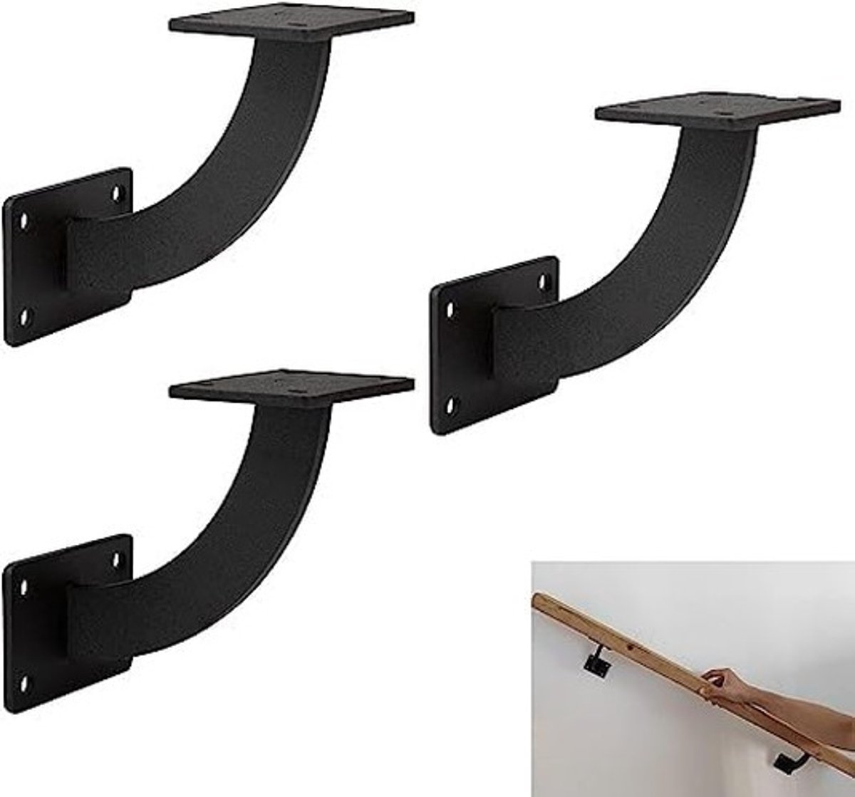 Solidchoice - Stevige Handgreep Beugels voor Trapleuning (3 Stuks)