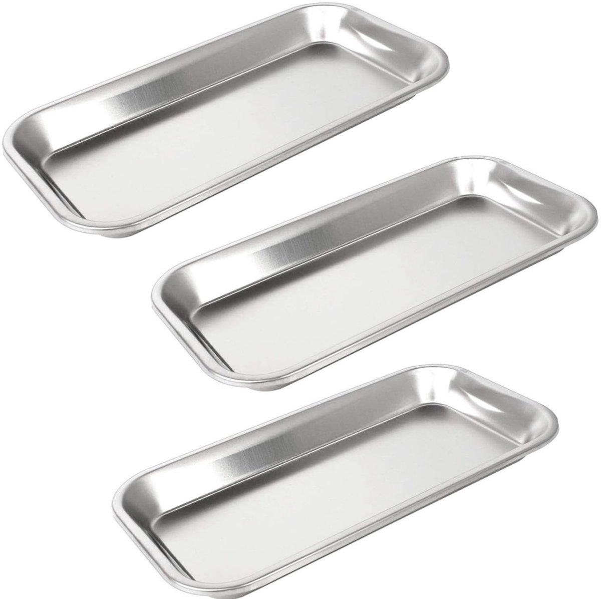 Solidchoice - Set van 3 RVS Instrumenten Trays voor Laboratoria