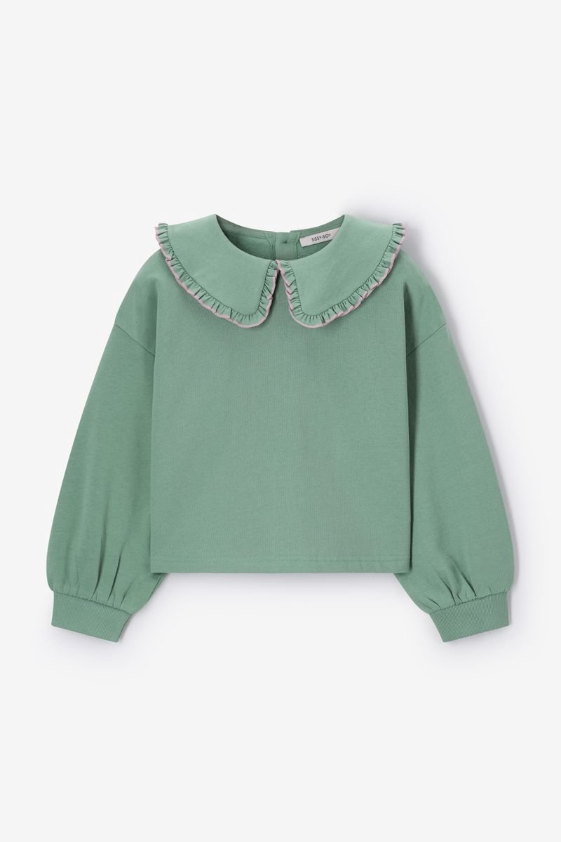 Sissy-Boy - Sweater mit Rüschenkragen - grün