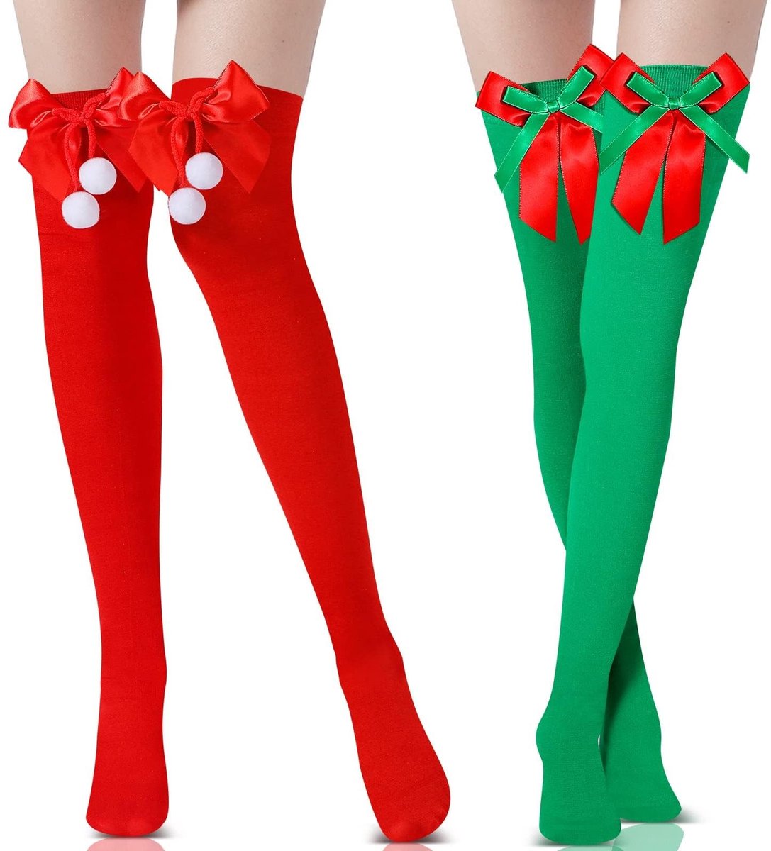 Solidchoice - Set van 2 Kerstkniekousen voor Dames