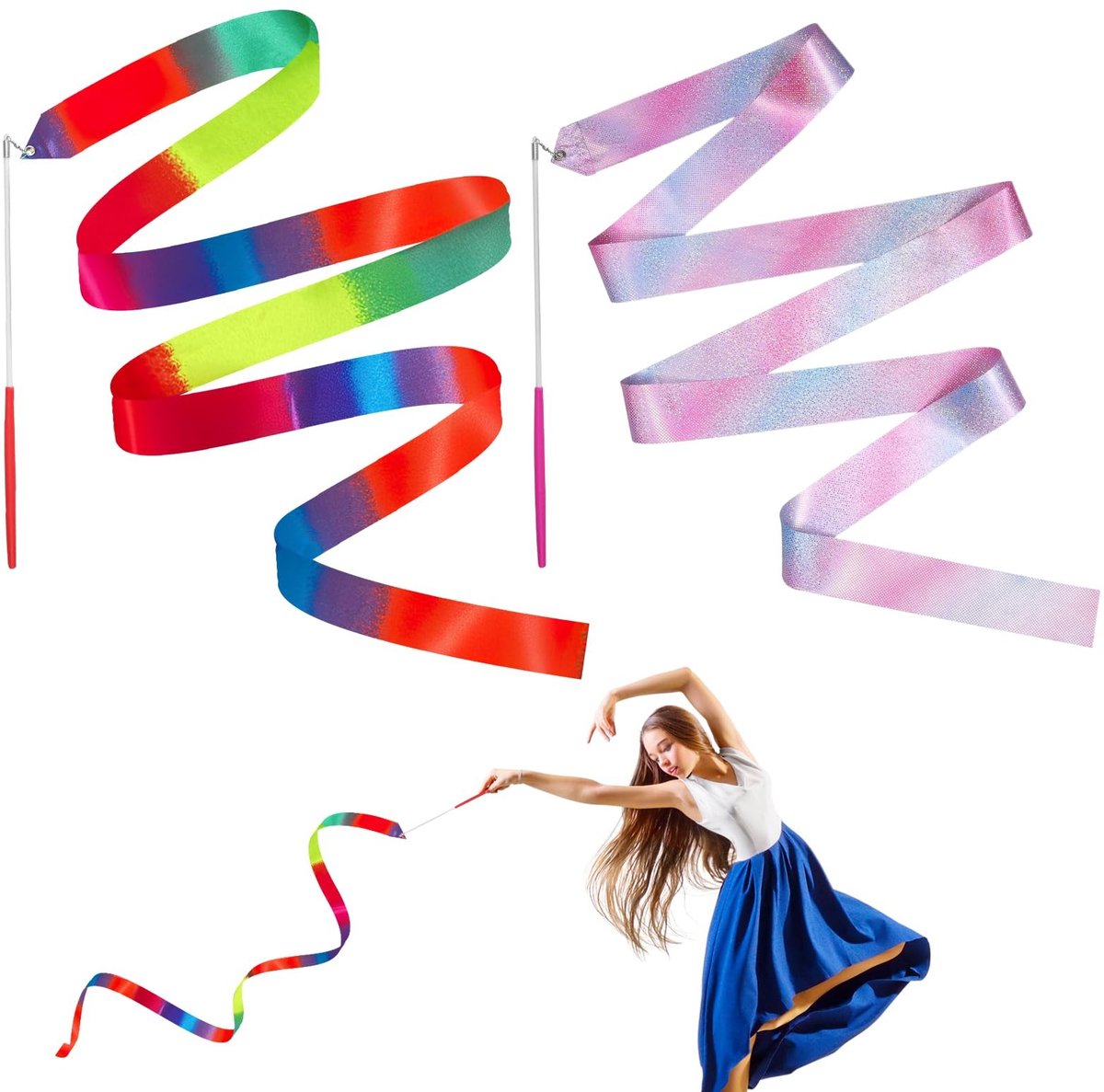 Solidchoice - Set van 2 Gymnastiekbanden voor Kinderen