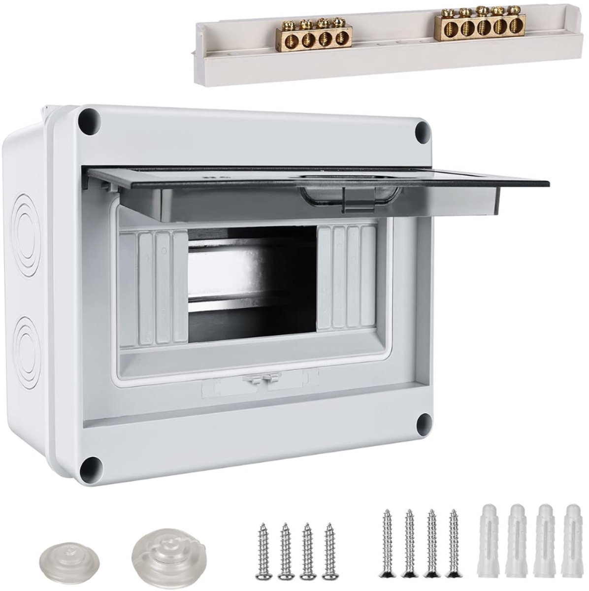 ZRNS® Verdeelkast - Schakelkast - IP65 - 1 Rij 8 Modules - Messing Klemmen