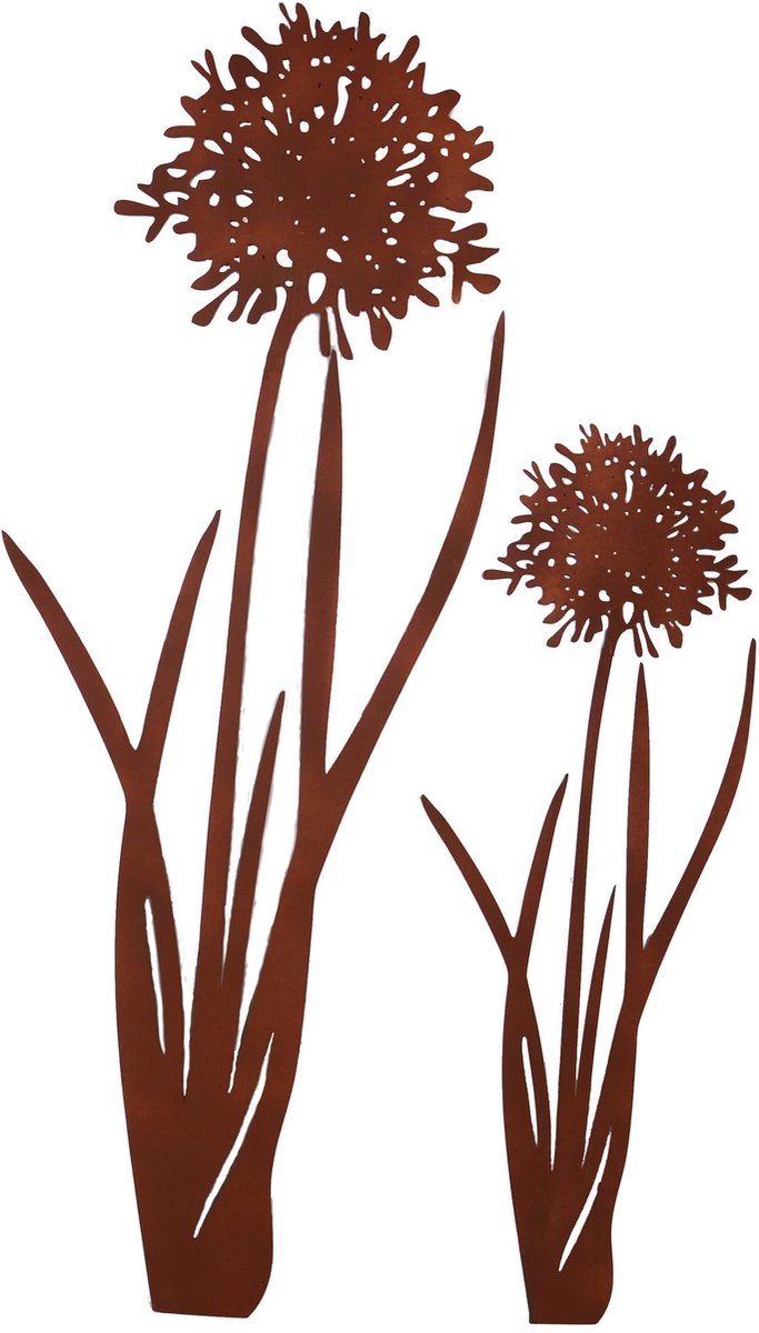 Solidchoice - Set van 2 Roestlook Tuinstekers voor Bloempotten
