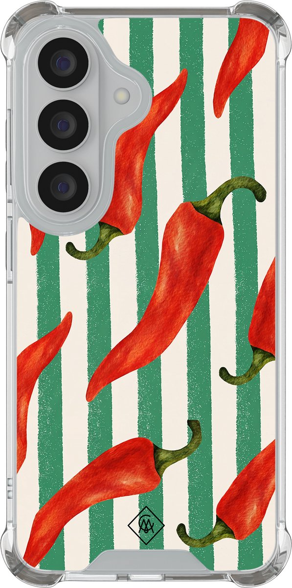 Casimoda® hoesje - Geschikt voor Samsung Galaxy S26 Plus - Hot Pepper Vibes - Shockproof case - Extra sterk - TPU/polycarbonaat - Groen, Transparant