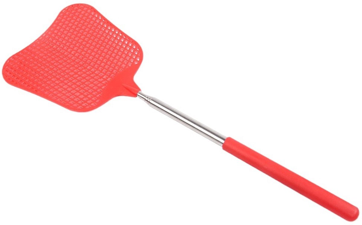 2 Uitschuifbare vliegenmeppers – Duurzaam, slagvast kunststof – Breukbestendig – Geschikt voor binnen, terras, tuin en buiten – Uitschuifbaar tot 55,5 cm.