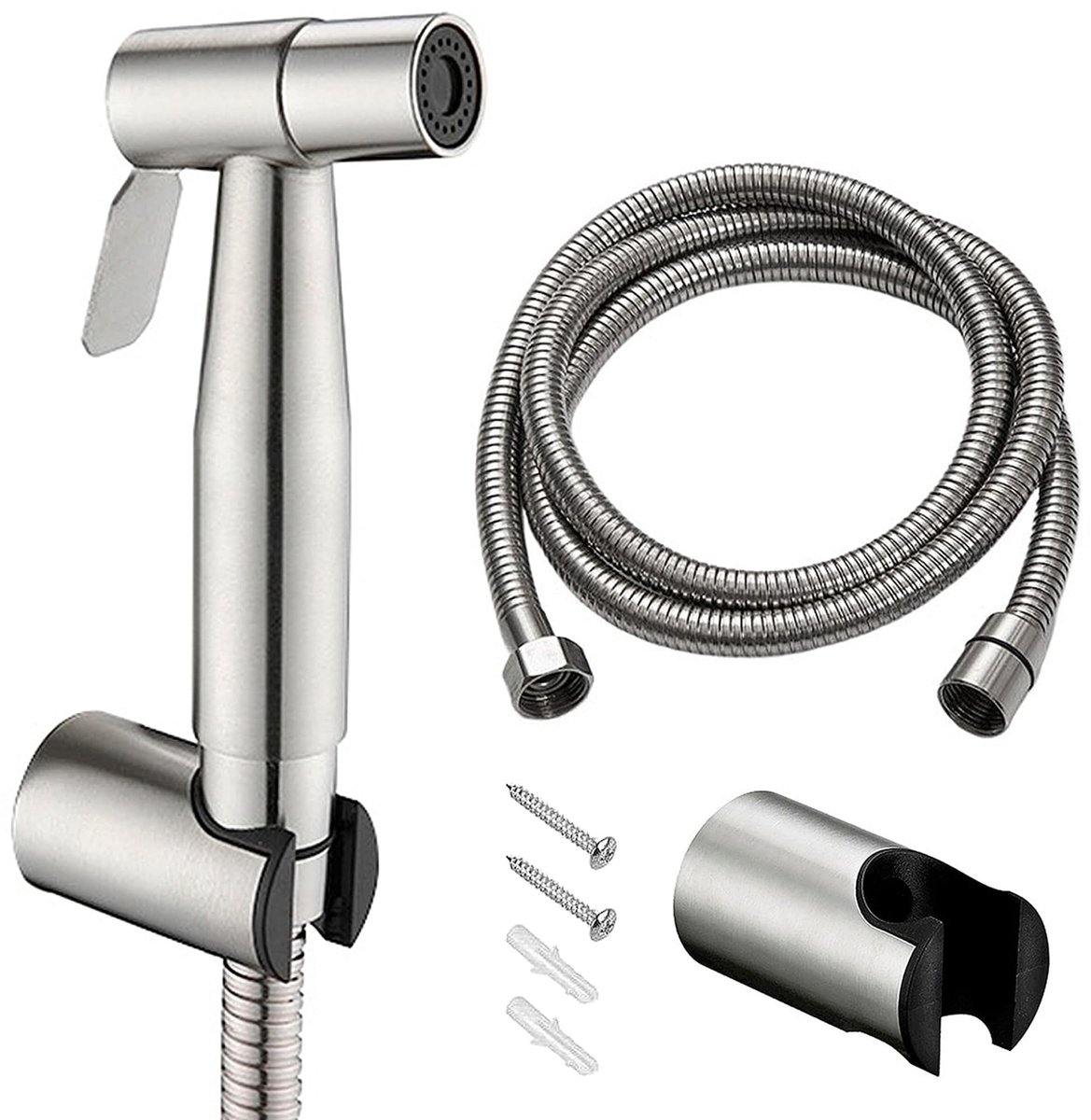 Dailygoods- Handdouche Set - Roestvrij Staal 304 - Handbidet Sproeier - Doucheslang 150 cm - Wandmontage - Licht Drukkend Ontwerp - Bidet