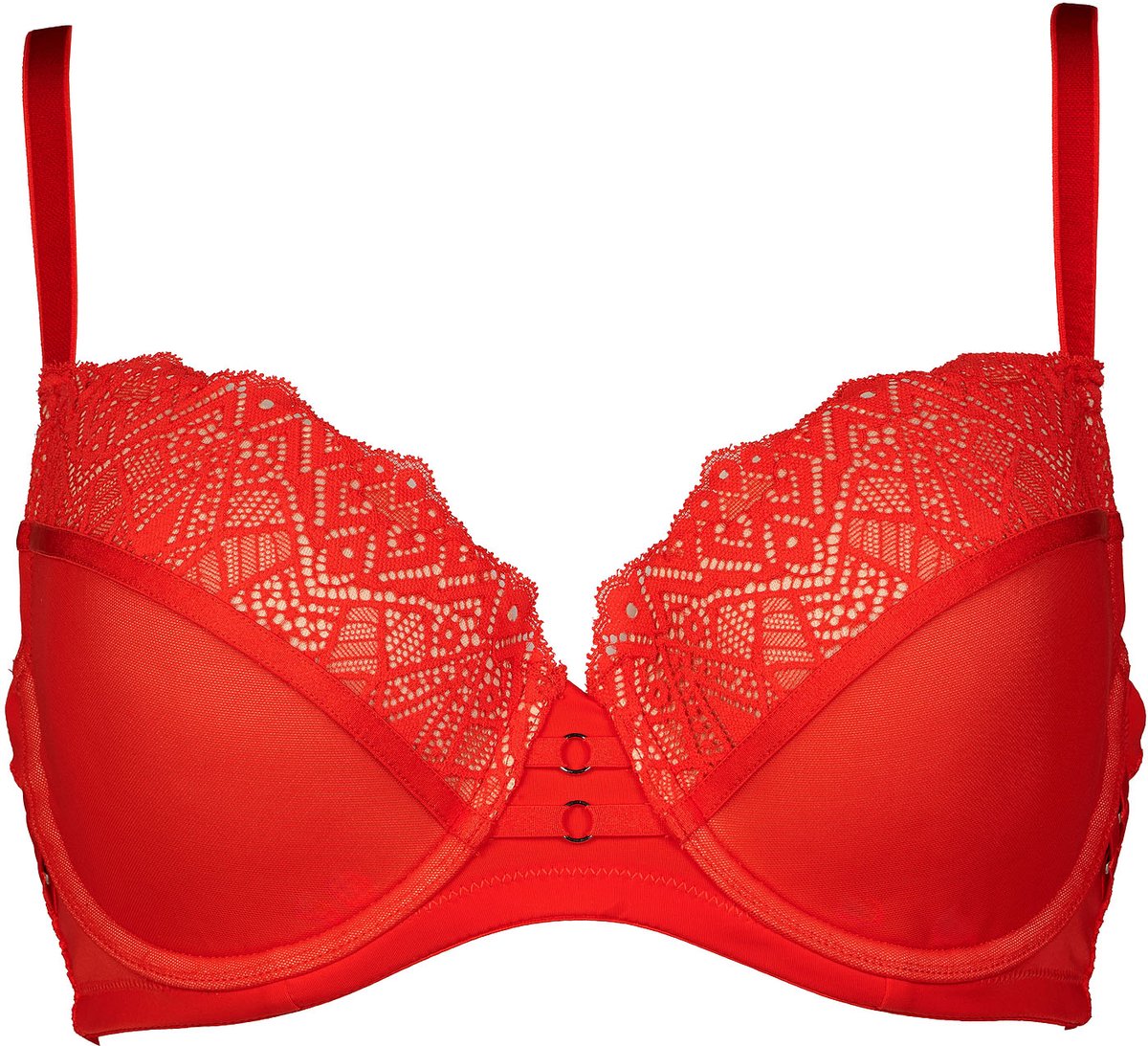 After Eden D-cup & up Tavienne Voorgevormde BH - Kant - Dames - Helder Rood - 90G