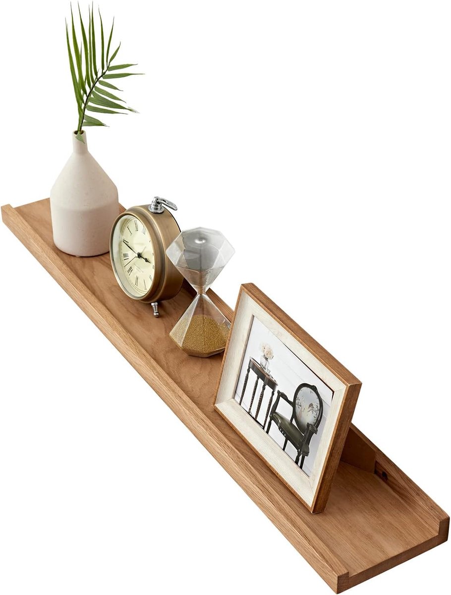 Zwevende Planken, 30cm Eiken Massief Foto Wandplanken, Wandgemonteerde Display Planken voor Thuis, Kantoor, Slaapkamer Decoratie, Woonkamer, Badkamer, Keuken (90 x 10 cm) | keuken, woonkamer, slaapkamer, badkamer
