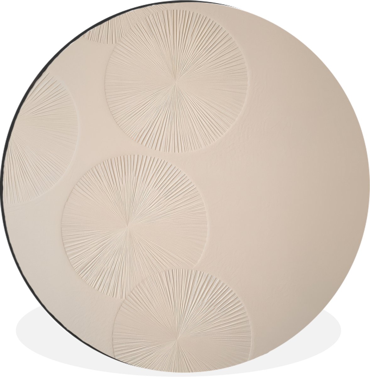 WallCircle Wandcirkel - Muurcirkel - Japandi - Beige - Modern - Aluminium - Dibond - 90x90 cm - Binnen en Buiten Japandi - Cirkels