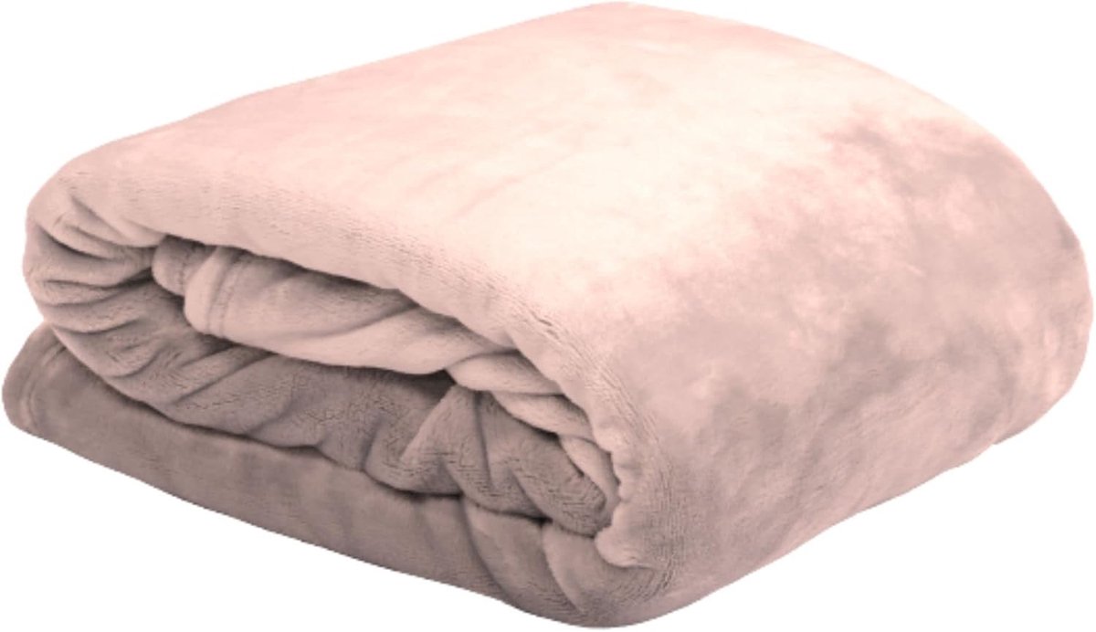Casa knuffeldier plaid polyester roze 130 x 160 cm