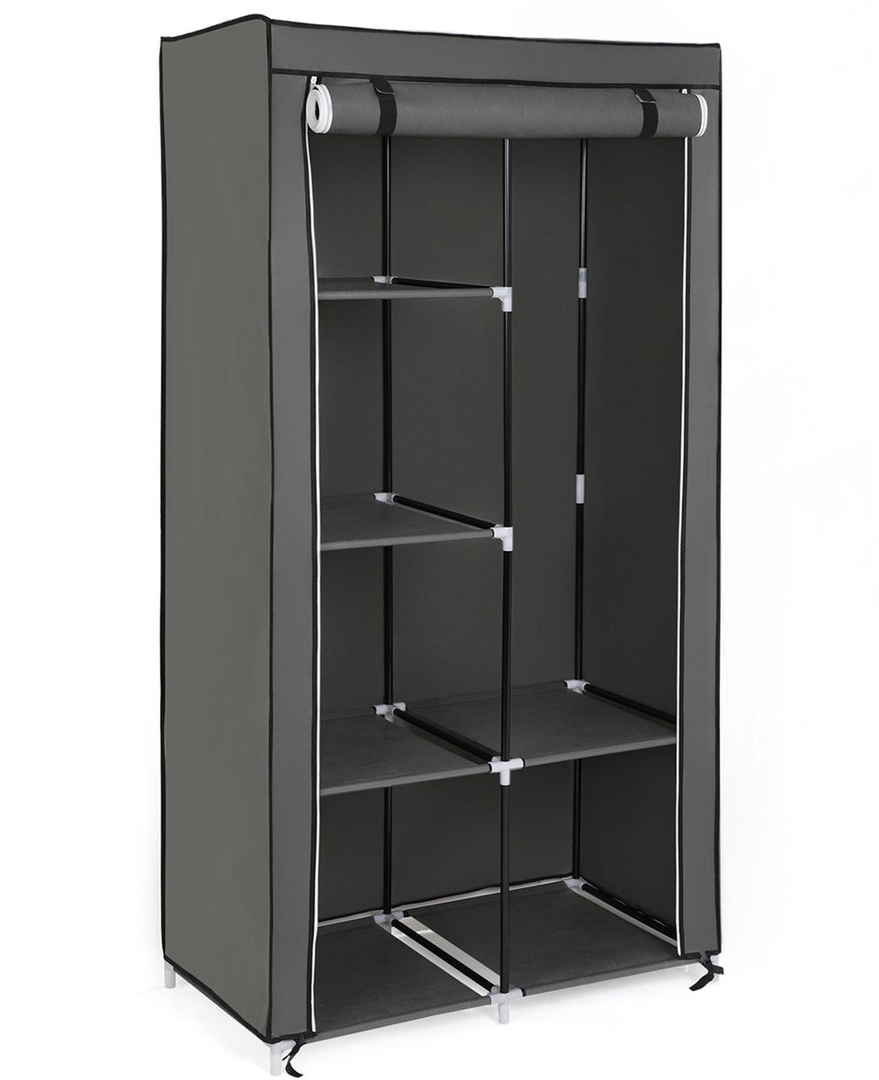 SONGMICS - Kledingkast - Kledingkast met 1 Kledingroede - 6 Lagen - Vliesstof en Metalen Frame