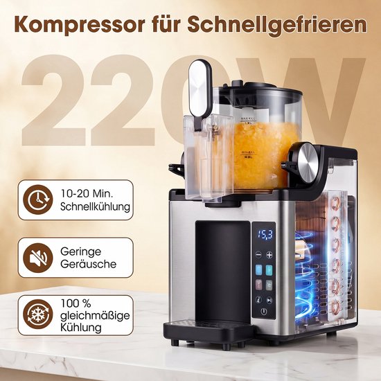 COSTWAY Slush-machine, 1,5 liter, geen ijs nodig, slush-ijsmachine met led-touch-bediening, 4 modi en zelfreiniging, voor slush, softijs, frappés en frozen cocktails van Costway — afbeelding 3