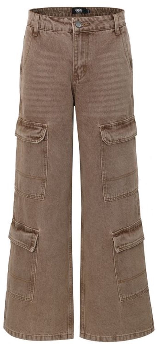 Forplay Washed Multi-Pocket Cargobroek Dames Cargobroek - bruin - W31L32