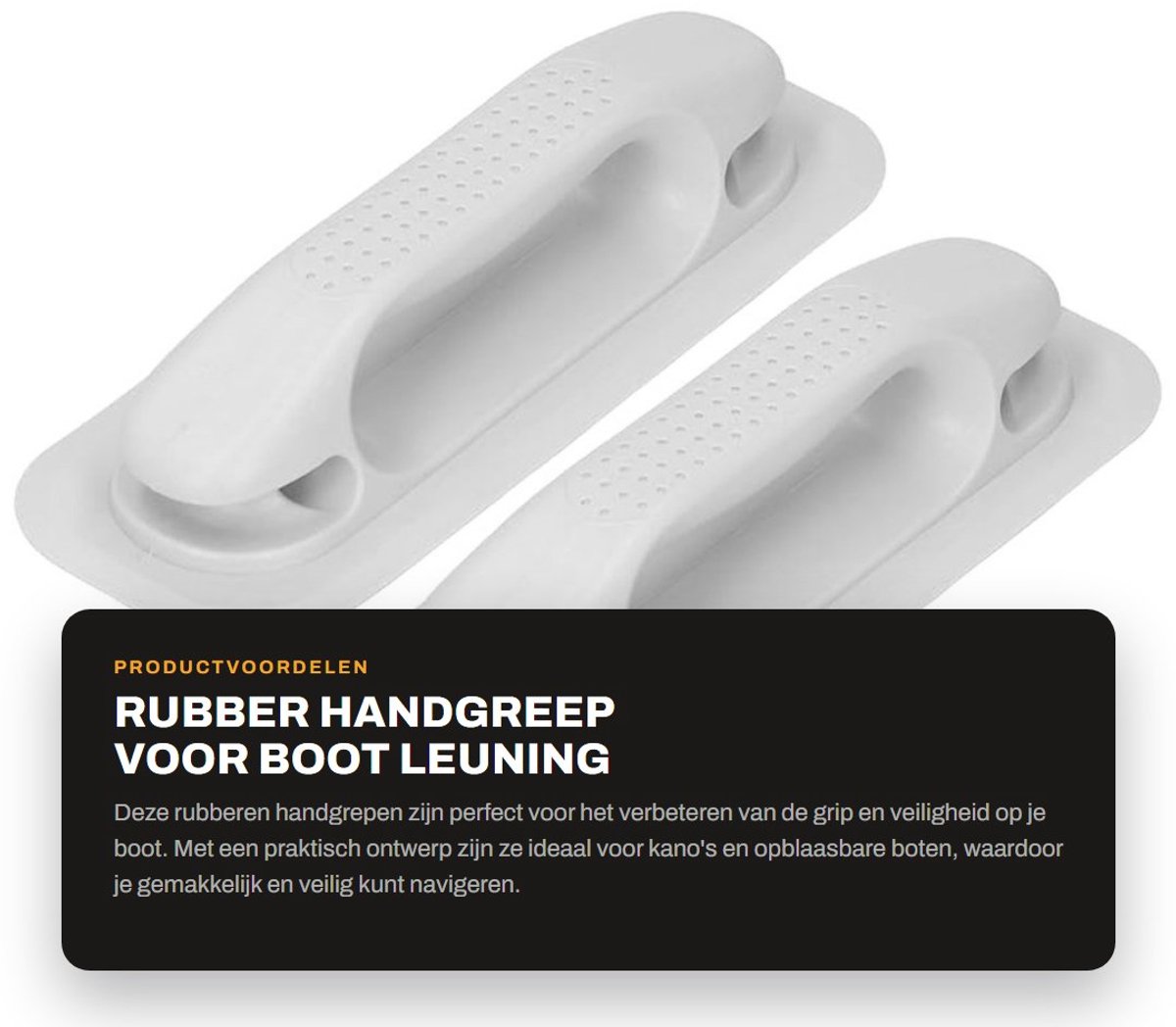 Dailygoods- Bootleuning met Gat - Handgreep met Zuignap - Handgreep voor Kano - Handgreep voor Opblaasbare Boot - Handgreep voor Kajak - Set van 2 Stuks