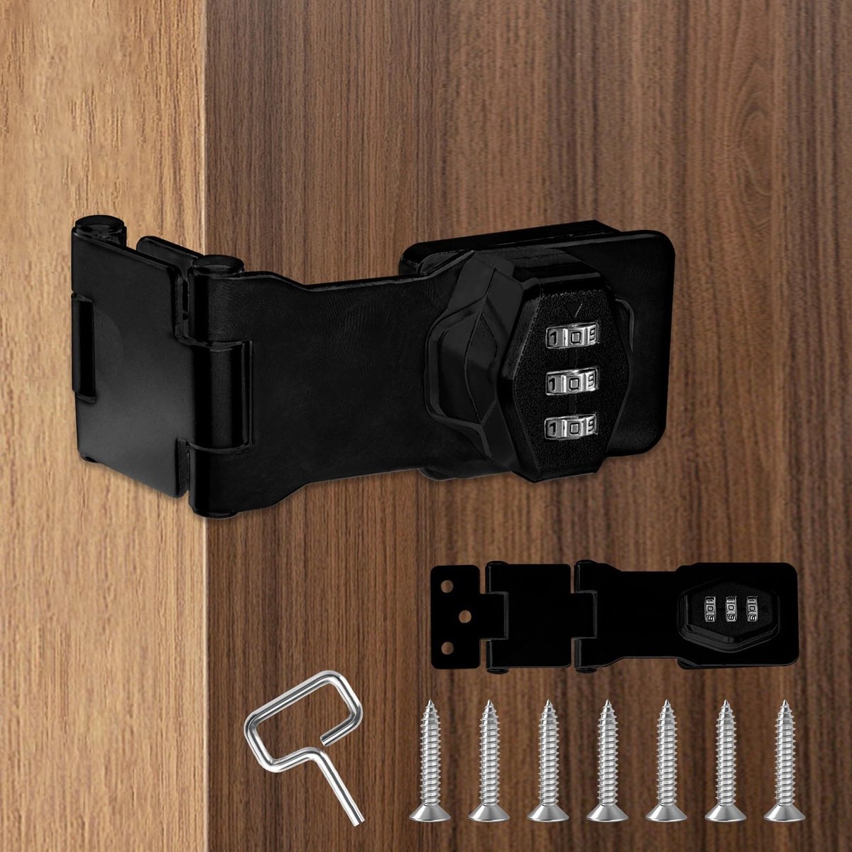 1 stuk wachtwoord hasp sloten, 90-180 graden kast wachtwoordsloten vouwen inklapbare grendel beveiliging combinatie vergrendeling schuur deurslot met schroeven voor locker, badkamer, outdoor, tuin