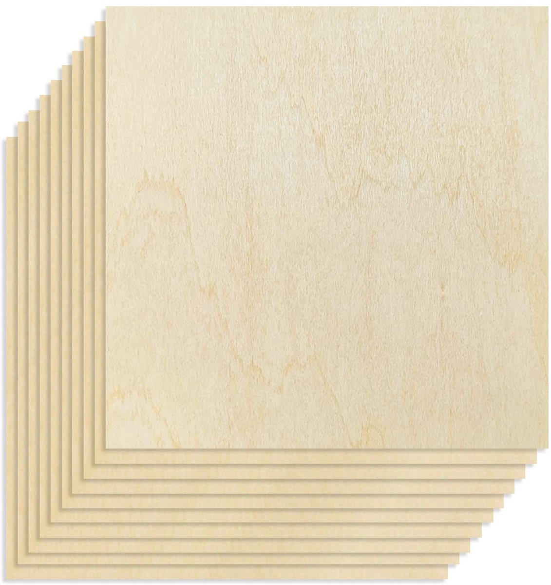 Basswood 10st 200 * 200 * 2 mm ambachtelijke houten platen - houten uitsnijdingen voor ambachten, ideaal voor laserprojecten, doe-het-zelf-model, kunst en ambacht, schilderen