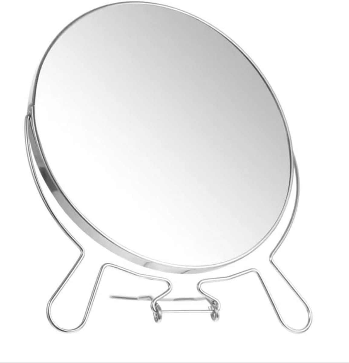 - Vergrotende spiegel - Make-up spiegel - Scheerspiegel - 2x vergrotend - Dubbelzijdig - 9CM diameter - Met standaard