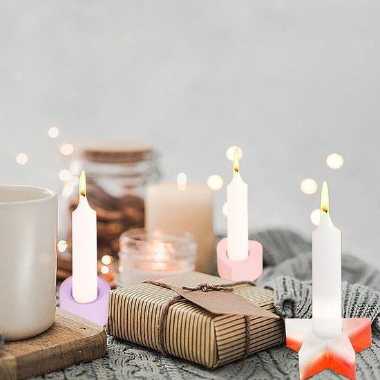 vorm kandelaar, 3 stuks siliconen gietvormen kaarshouder, siliconen vormen gietvormen Kerstmis voor doe-het-zelf kandelaars kerstdecoratie handwerk — afbeelding 3