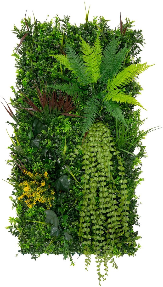 Kunstplanten Wandpaneel 50x100cm - Alina Levensgrote Bladeren - Weer- en UV-bestendig - SnelShoppen
