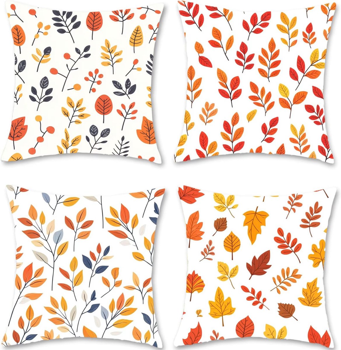 Bankkussen, hoofdkussen, kussen, set van 4 kussenslopen, vierkant, voor Halloween, woonkamer, slaapkamer, balkon, decoratie, S1-493