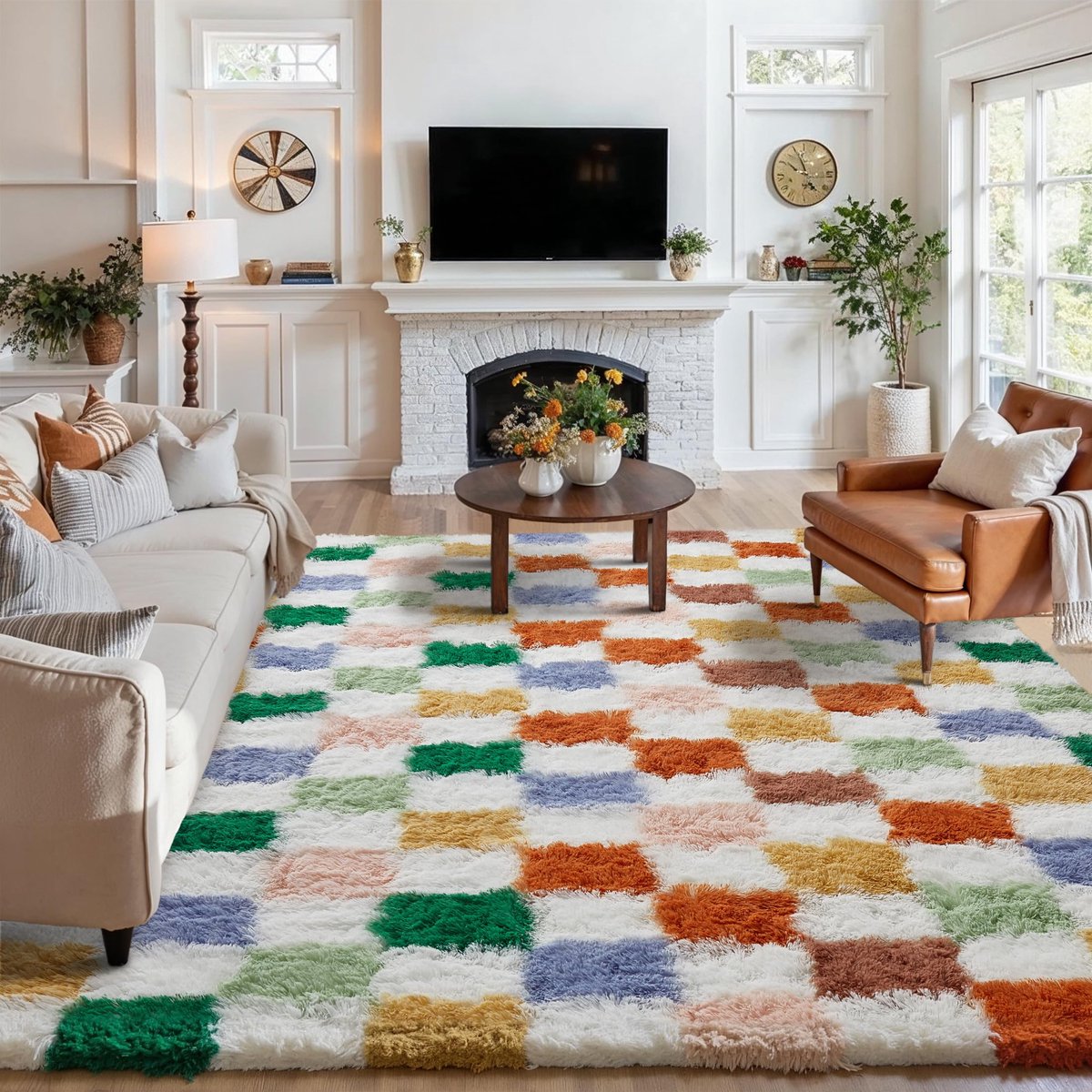 Vloerkleed Woonkamer - Groot kleed Zacht tapijt - Comfort Verhogend - Antislip Achterkant - 240 x 300 cm - Meerkleurig