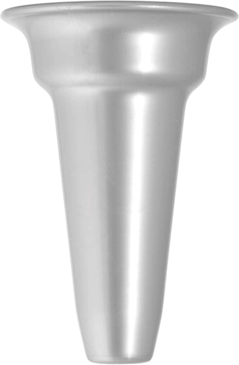 Vaas voor lokus, kunststof, zilver, 17 cm
