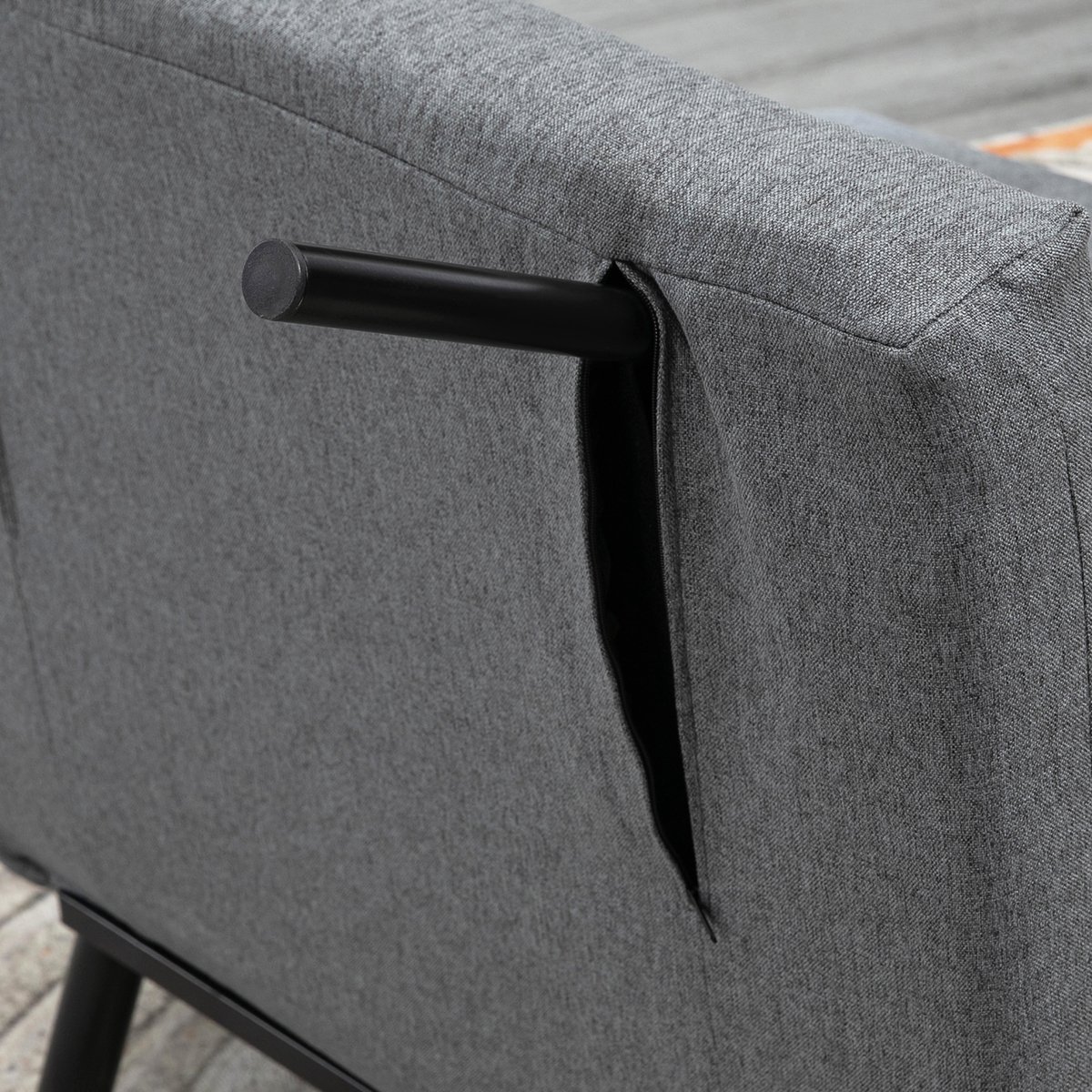 HAUSS SPOLE Fauteuil - Slaapstoel Met Bedfunctie - Handmatig Verstelbare Rugleuning - Voor Woonkamer En Logeerkamer - Stof Donkergrijs
