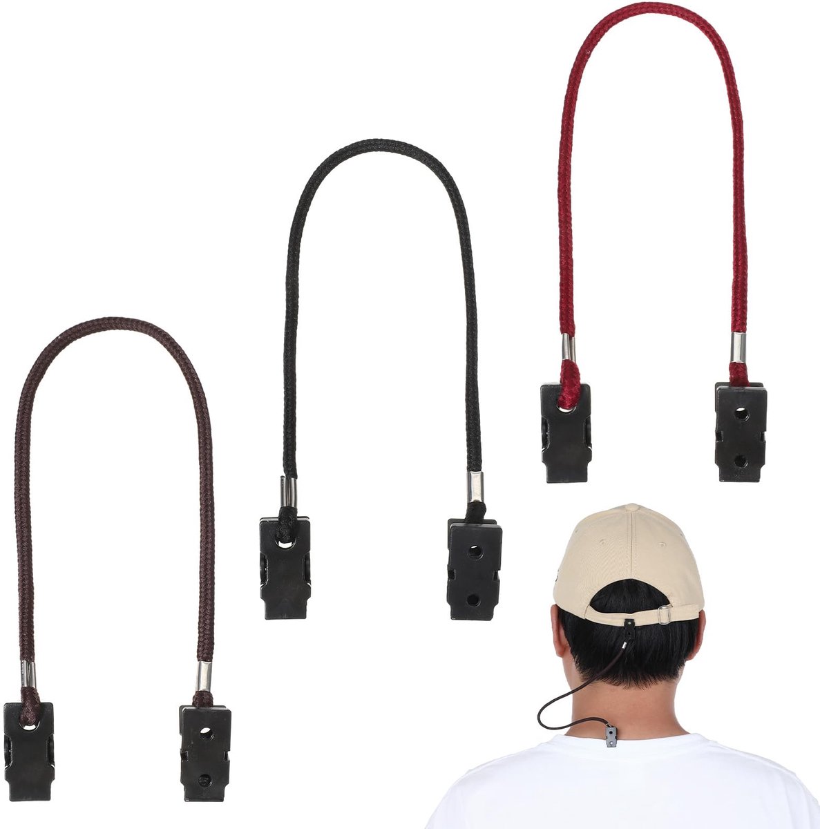 Voor wind, hoedenhouder clip winddichte hoeden riemclips verstelbare houders met touwtjes anti-wind hoeden string clip cap keeper voor hardlopen, wandelen, kamperen, reizen