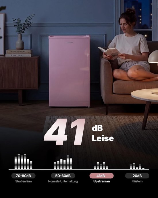Kleine Koelkast - Mini Koeler - Dranken Koelen - Energiezuinig Stil - 91 Liter - Roze — afbeelding 2