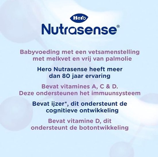 Hero Nutrasense Classic 1 (6-12 Maanden) - Zuigelingenvoeding - Flesvoeding - met Melkvet - Palmolievrij - 4 x 700 gram van Hero — afbeelding 4
