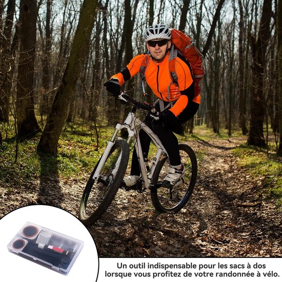 Fietsband reparatieset - Bandenplak set - Onderweg repareren - Inclusief 12 patches - Compact formaat - Zwart — afbeelding 2