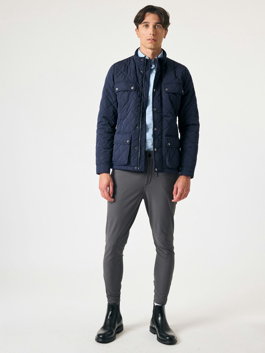 PS of Sweden SS25 heren Quilted Jacket Nash Blauw