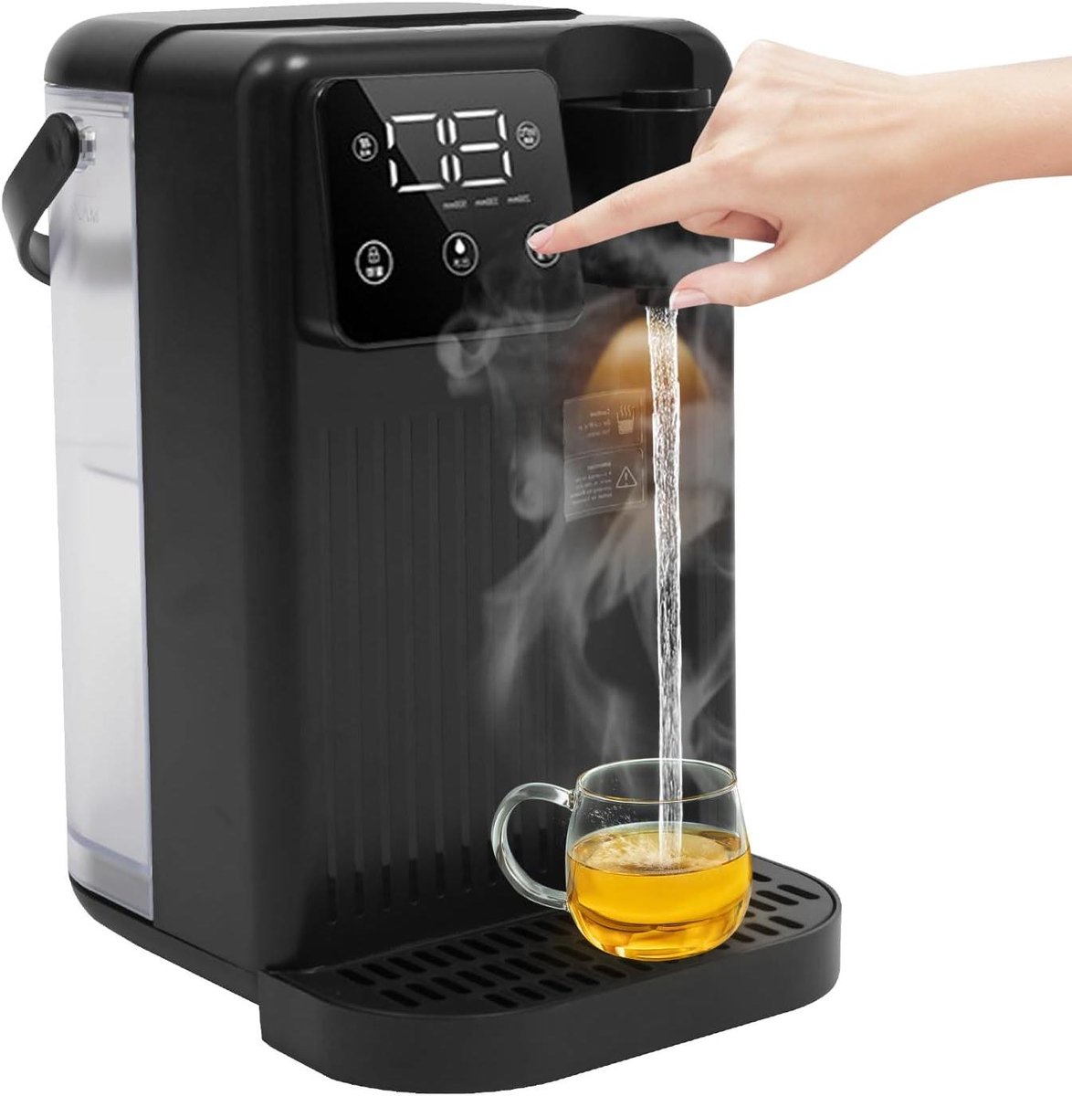 Warmwaterdispenser - Heetwaterkraan - Direct Heet Water - Instelbare Temperatuur - 3 Liter Tank - Zwart