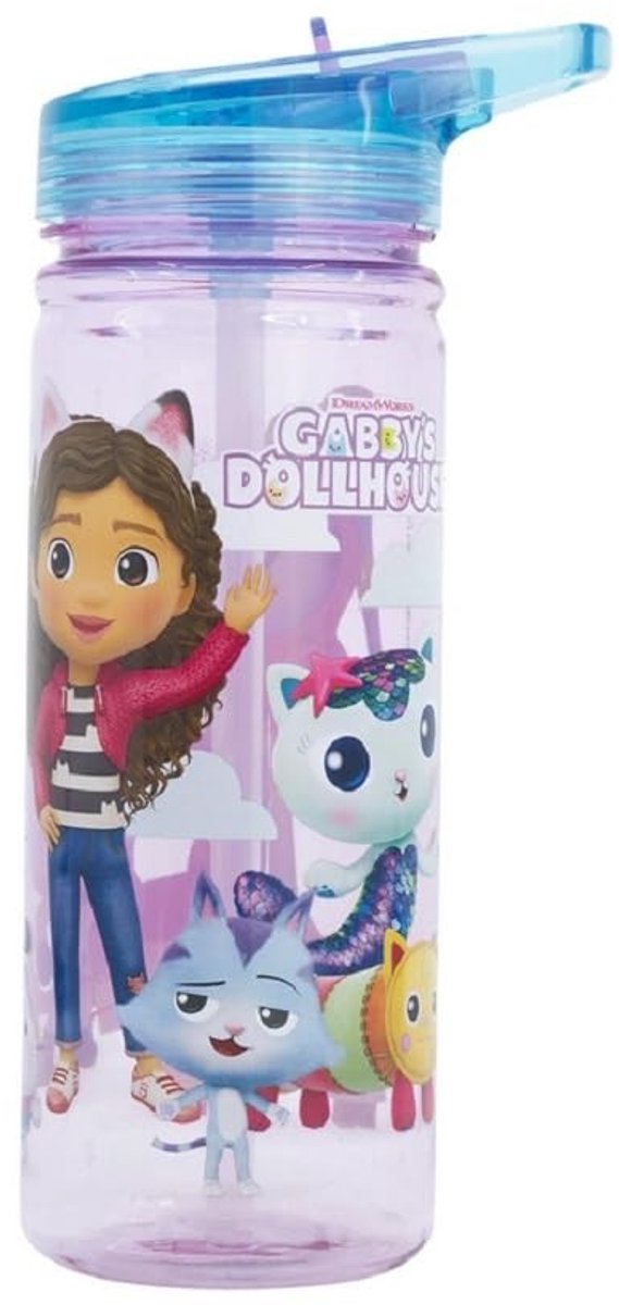 Dailygoods- Drinkfles 580 ml - Ecozen Waterfles - BPA-vrij - Kinderen - Gabby's Dollhouse Illustratie - Veilig en eenvoudig te vullen