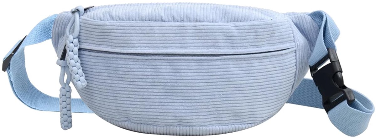Dailygoods - Buiktas met corduroy, modieuze heuptas, voor vrije tijd, sport, heuptas, crossbody tas, zwart, met verstelbare schouderriem, uniseks, voor dames en heren, 6, 34 x 15 cm