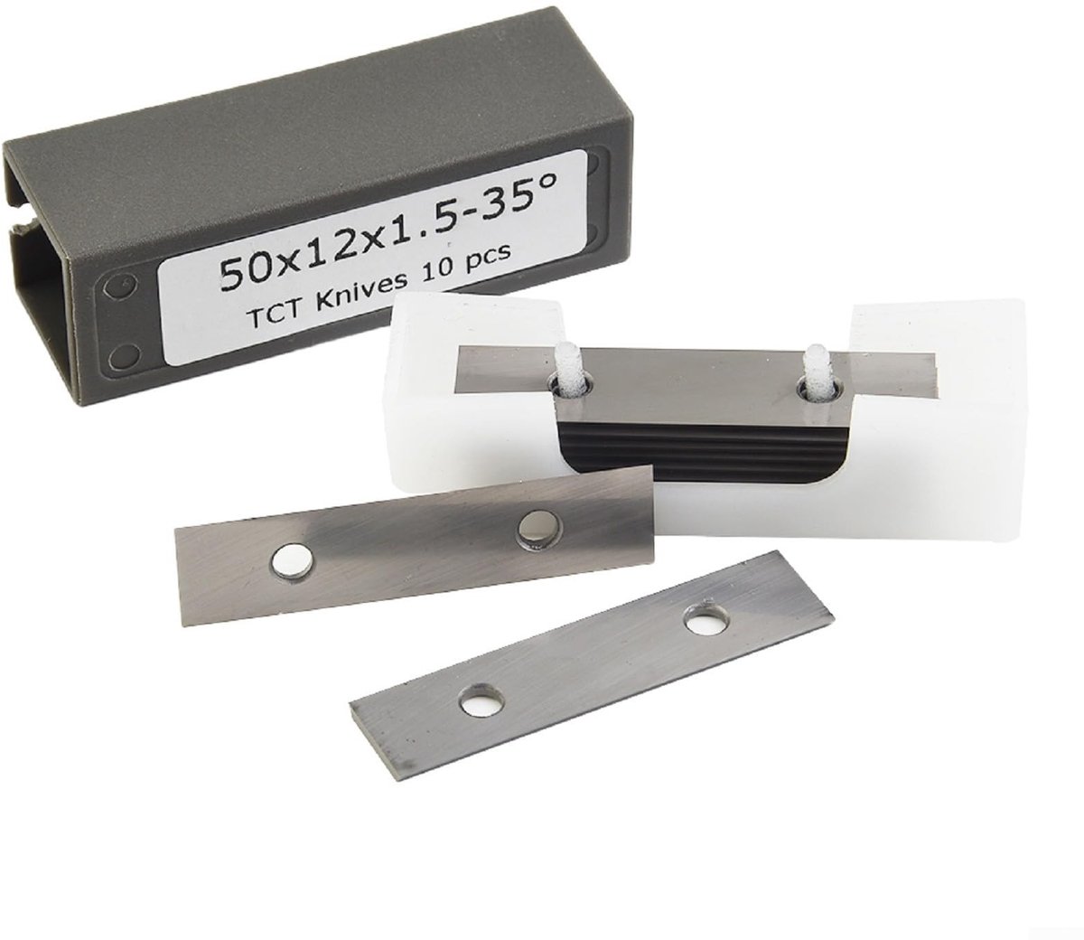Dailygoods- Snijmessen 50x12x1,5mm - Hardmetalen Messen - Verfschrapermessen - Dubbelzijdige Messen - 10 Stuks - Wolfraamcarbide Bladen - Snijbladen