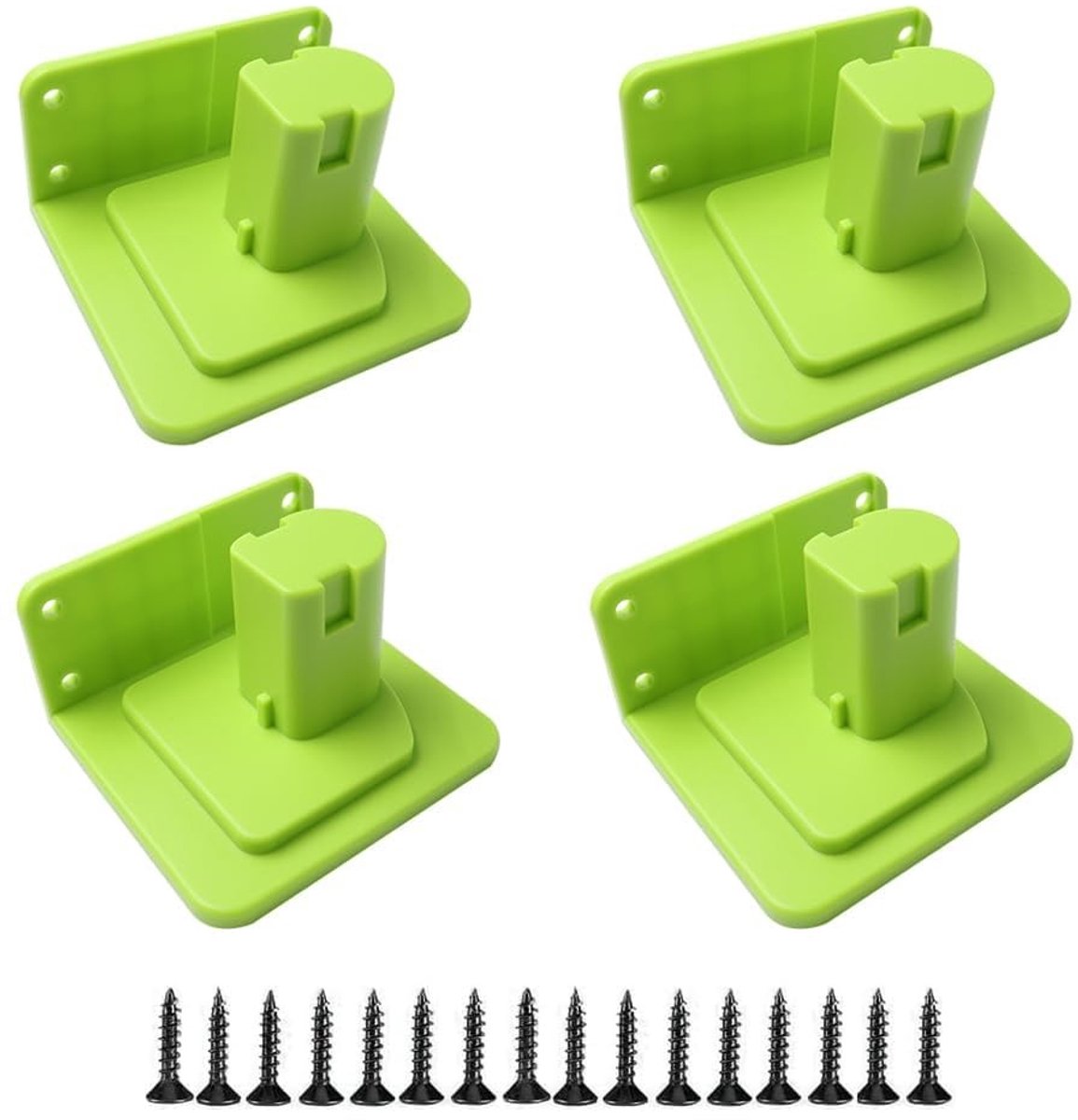 Dailygoods - Gereedschaphouder - Wandmontage - Opbergrek met 5 Haken - Groen - Voor Ryobi 18V Accu - Gereedschap Organizer - Geschikt voor Metaal en Hout