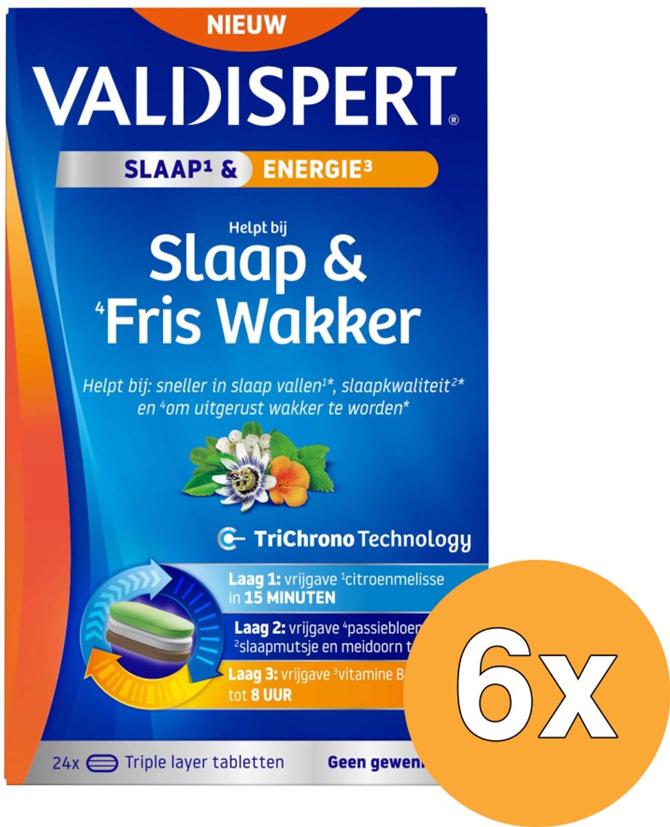 6x Valdispert Slaap & Fris Wakker (24 Tabletten)