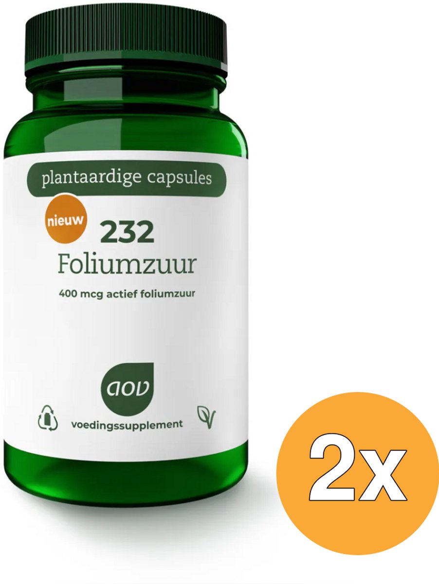 2x AOV 232 Foliumzuur 400mcg (60 vega capsules)