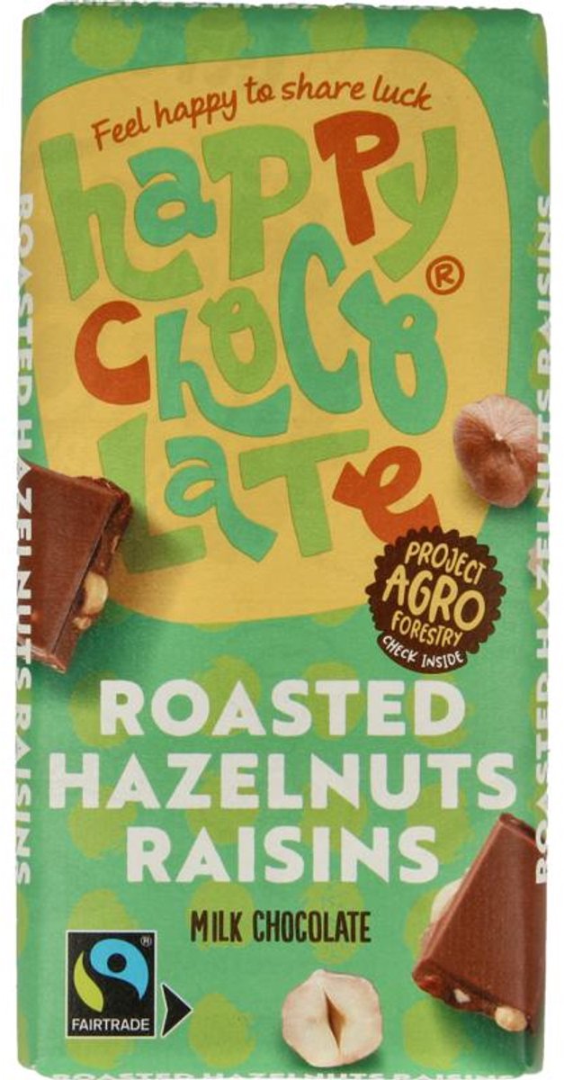 Happy Chocolate Roasted Hazelnuts Raisins 100GR