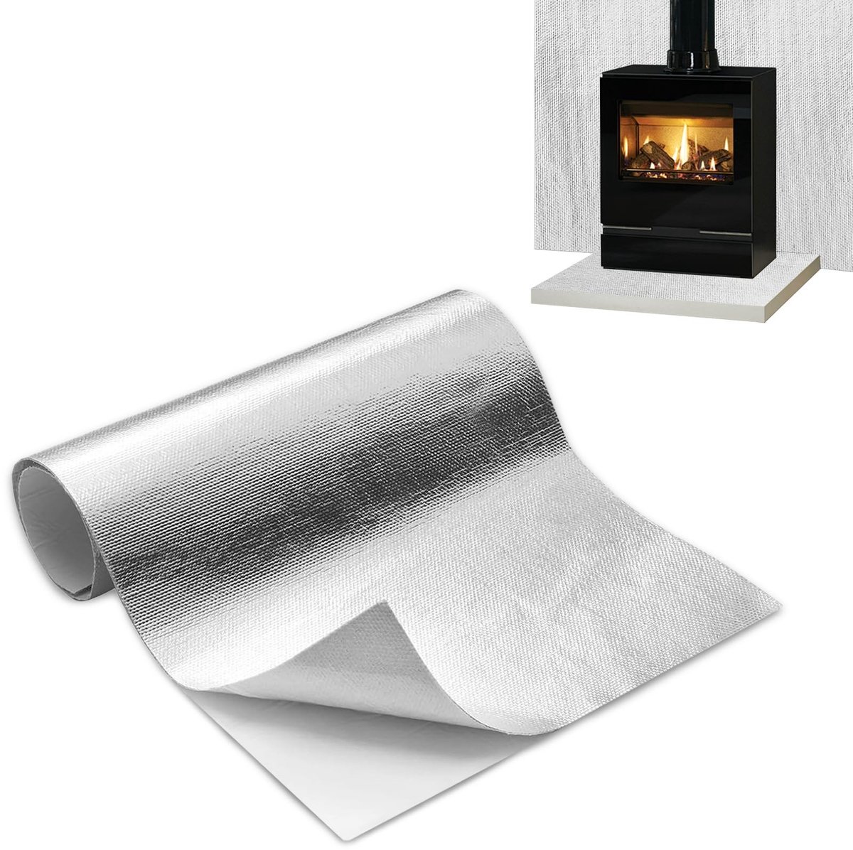 Dailygoods- Hittebeschermingsmat 60 x 250 cm - Zelfklevend - Isolatiefolie - Hittewerend - Glasvezel - Waterdicht/Brandwerend