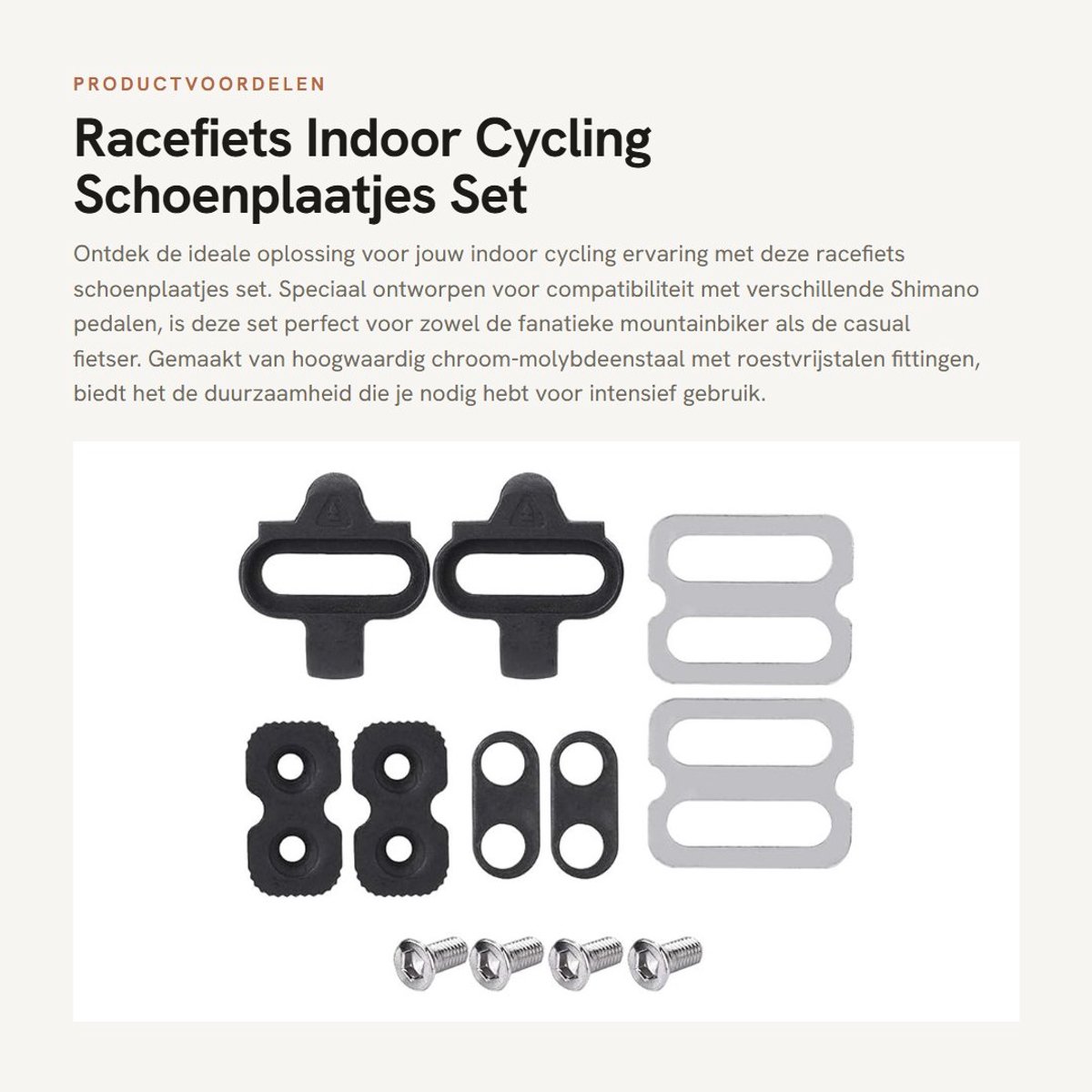 Dailygoods- Schoenplaatjes Duurzaam - Compatibel met Shimano PD-M520/M540/M324/M545/M424/M647/M959 - SPD/Schoenplaatjes - Chroom-molybdeenstaal - Roestvrij staal - Stevig en duurzaam - Fietsklemmen