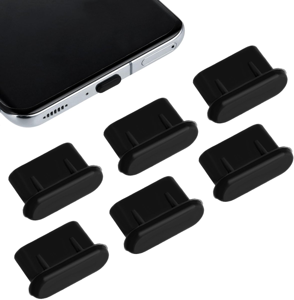 Dailygoods - 6 Stuks USB-C Stofbeschermingsdoppen voor Laadpoorten