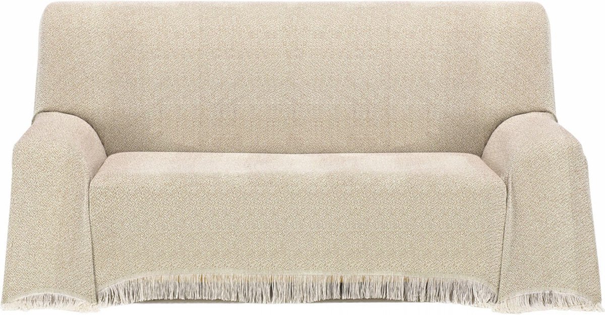 Sprei, afmeting 130 x 180 cm, voor bank of bed, multifunctionele deken, extra zacht, beige